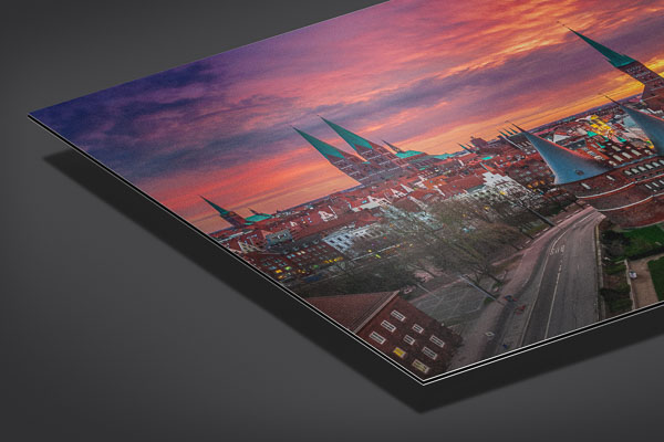 Metal Print - Sunrise at the Holstentor in Lübeck