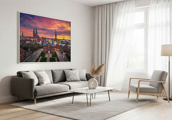 Wandbild | Sonnenaufgang am Holstentor in Lübeck