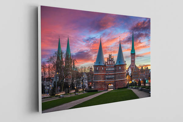 Canvas - Sunrise at the Holstentor in Lübeck