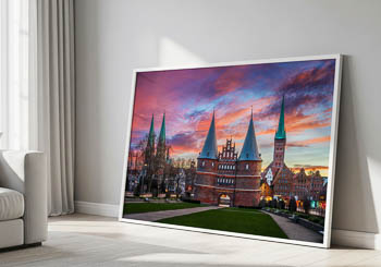 Wall Art | Sunrise at the Holstentor in Lübeck