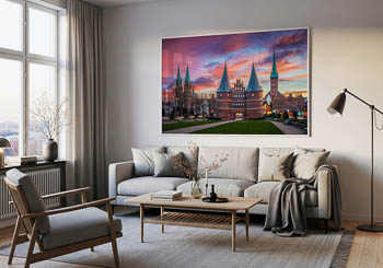 Wall Art | Sunrise at the Holstentor in Lübeck