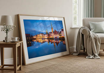 Wandbild | Altstadt von Lübeck mit Weihnachtsbeleuchtung