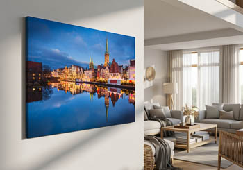 Wandbild | Altstadt von Lübeck mit Weihnachtsbeleuchtung