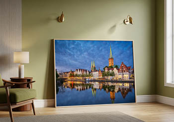 Wall Art | Old town of Lübeck at night