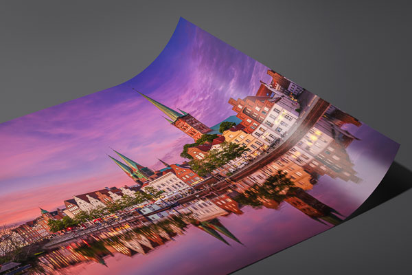 Kunstdruck / Poster | Sonnenuntergang in Lübeck