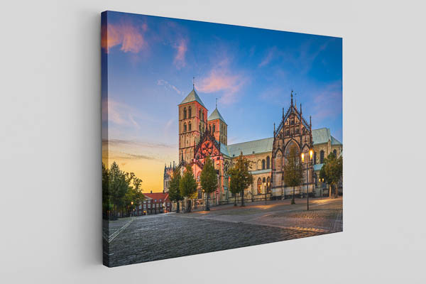 Canvas - Cathedral of Münster at sunset