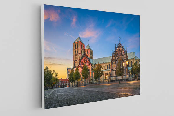 Canvas - Cathedral of Münster at sunset