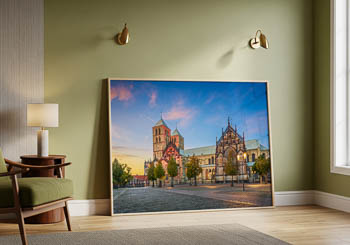 Wandbild | Dom von Münster bei Sonnenuntergang