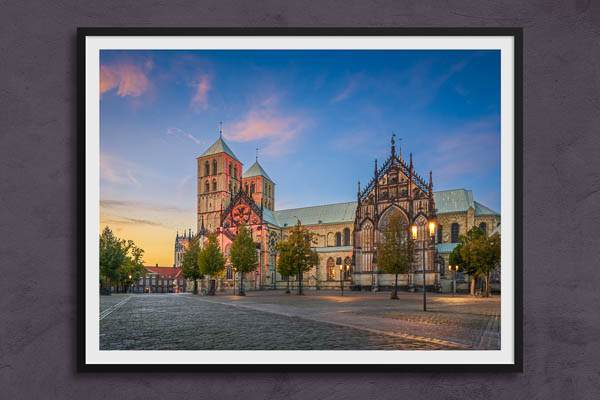 Fine Art Print | Cathedral of Münster at sunset