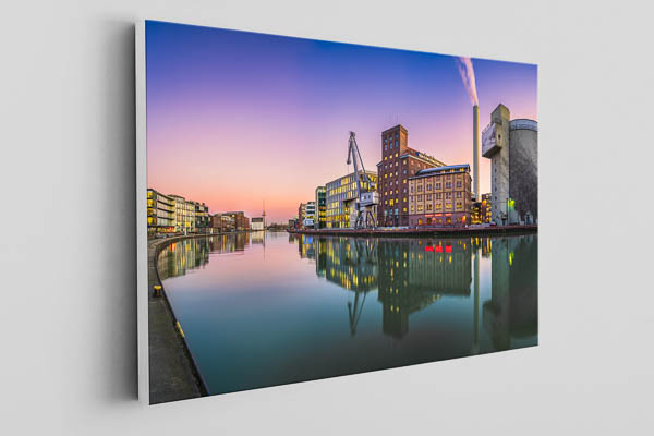 Leinwand | Stadthafen in Münster bei Sonnenuntergang