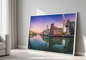 Wandbild | Stadthafen in Münster bei Sonnenuntergang