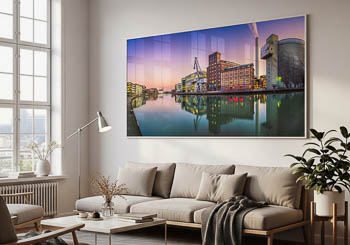 Wandbild | Stadthafen in Münster bei Sonnenuntergang