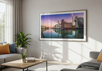 Wandbild | Stadthafen in Münster bei Sonnenuntergang