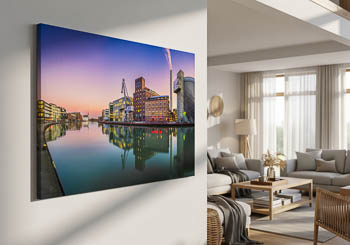 Wandbild | Stadthafen in Münster bei Sonnenuntergang