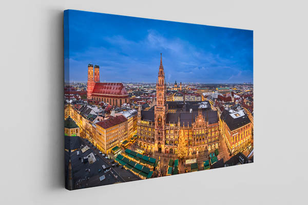 Leinwand | Marienplatz in München bei Nacht
