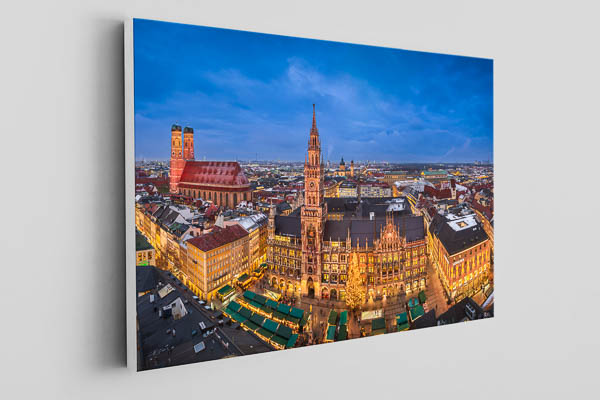 Leinwand | Marienplatz in München bei Nacht