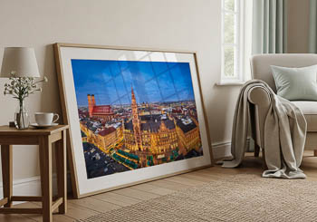 Wandbild | Marienplatz in München bei Nacht