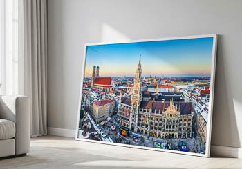 Wandbild | Panorama vom Marienplatz in München