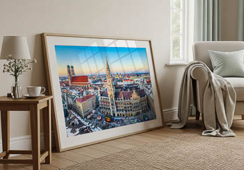 Wall Art | Panorama of Marienplatz in Munich