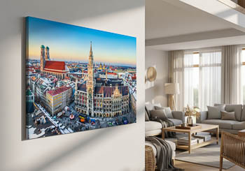 Wall Art | Panorama of Marienplatz in Munich