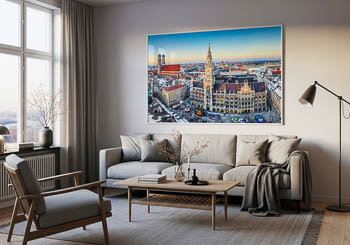 Wall Art | Panorama of Marienplatz in Munich