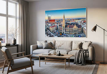 Wandbild | Panorama vom Marienplatz in München