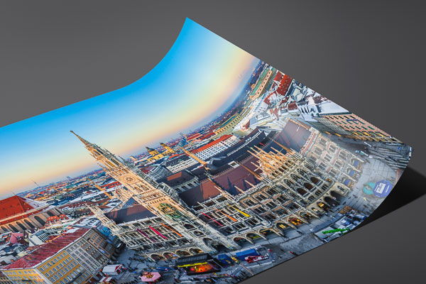 Kunstdruck / Poster | Panorama vom Marienplatz in München