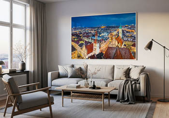 Wandbild | Skyline von München bei Nacht