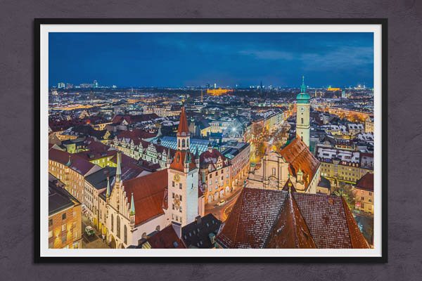 Fine Art Print | Night skyline of Munich