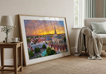 Aerial view of Osnabrück old town | Wall Art mockup