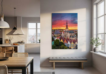 Aerial view of Osnabrück old town | Wall Art mockup