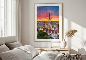 Aerial view of Osnabrück old town | Wall Art mockup