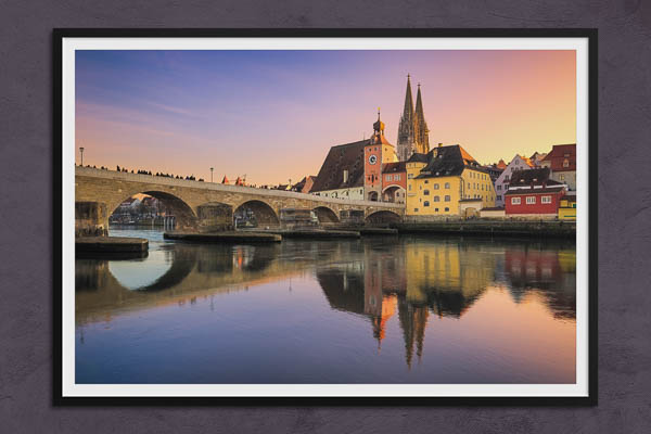 Poster / Kunstdruck | Sonnenuntergang in Regensburg