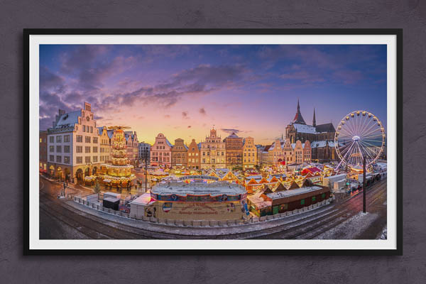 Poster / Kunstdruck | Weihnachtsmarkt in Rostock