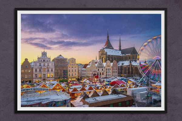 Poster / Kunstdruck | Weihnachtsmarkt in Rostock