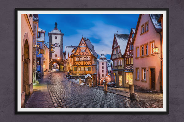 Fine Art Print | Rothenburg ob der Tauber on a winter night