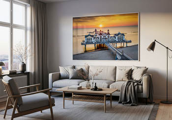 Wandbild | Sonnenaufgang an der Seebrücke Sellin