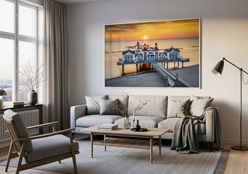 Wandbild | Sonnenaufgang an der Seebrücke Sellin