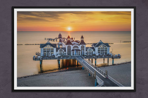 Poster / Kunstdruck | Sonnenaufgang an der Seebrücke Sellin