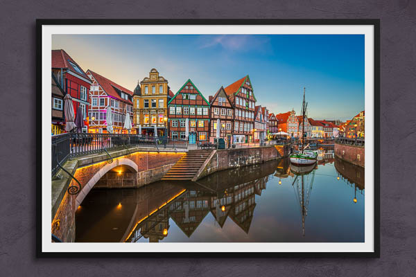 Poster / Kunstdruck | Historischer Hafen in Stade