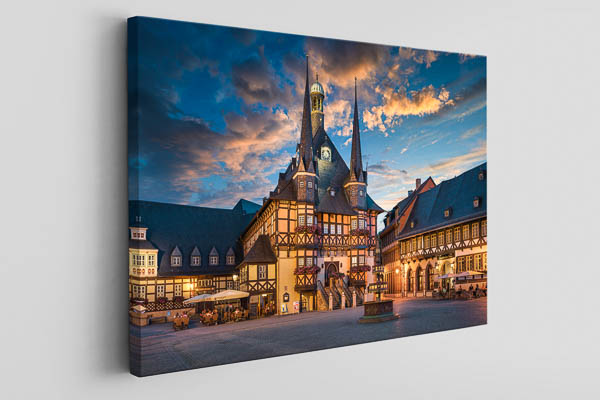 Leinwand | Rathaus von Wernigerode bei Nacht
