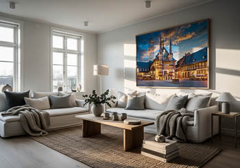 Wandbild | Rathaus von Wernigerode bei Nacht