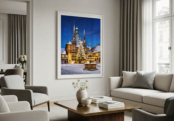 Wall Art | Town Hall of Wernigerode during winter