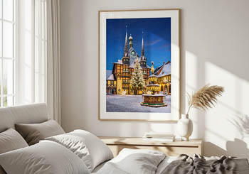 Wall Art | Town Hall of Wernigerode during winter