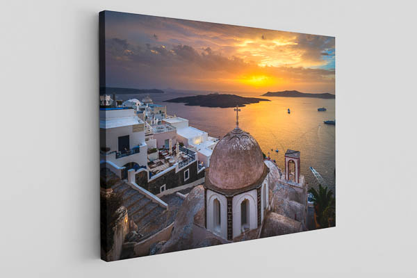 Canvas | Sunset on Santorini in Greece