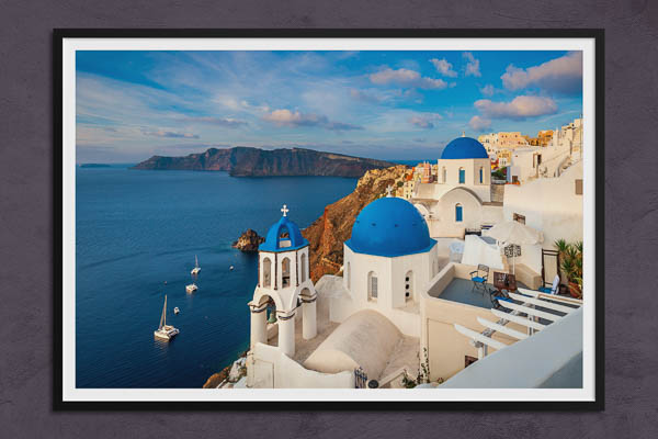 Poster / Kunstdruck | Santorin in Griechenland an einem sonnigen Tag