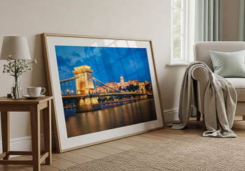 Wandbild | Budaer Burg und Kettenbrücke in Budapest