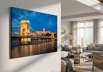 Wandbild | Budaer Burg und Kettenbrücke in Budapest