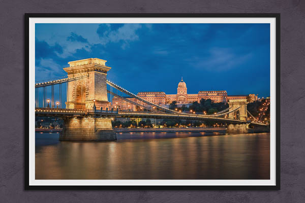 Fine Art Print | Buda Castle and Chain Bridge in Budapest