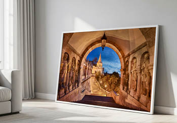 Wandbild | Fischerbastei in Budapest bei Nacht